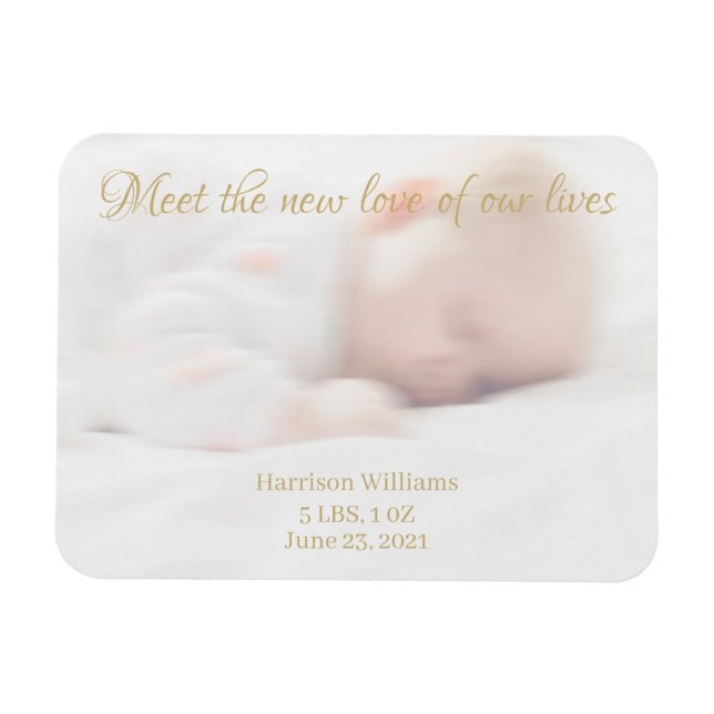 Custom Foto name Baby Birth Announction Magnet (Horizontal)