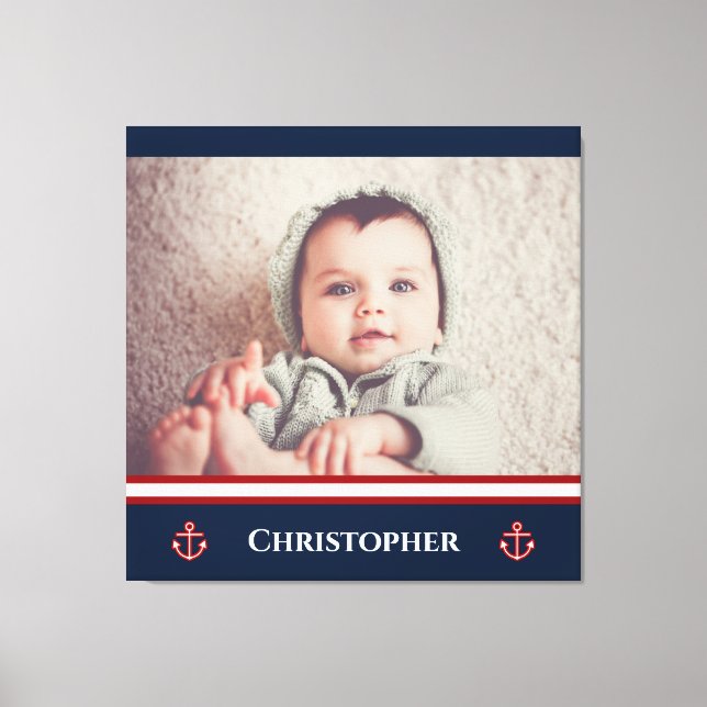 Custom Foto Nausea Navy Blue Red White Leinwanddruck (Vorderseite)