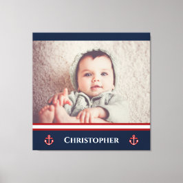 Custom Foto Nausea Navy Blue Red White Leinwanddruck