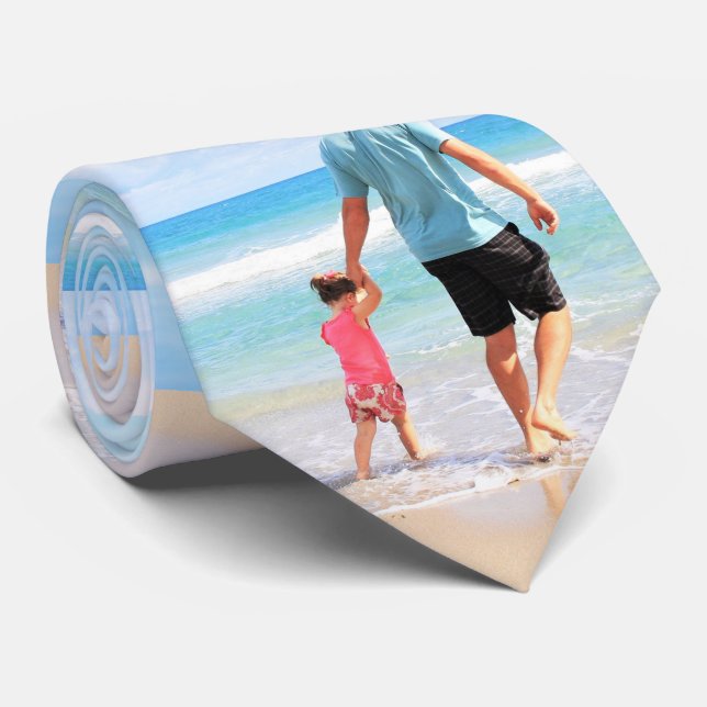 Custom Foto Neck Tie Your Family Fotos Vater Gesch Krawatte (Gerollt)
