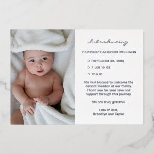 Custom Foto Neuborn Niedlich Simple Hello Baby Bir Folieneinladung