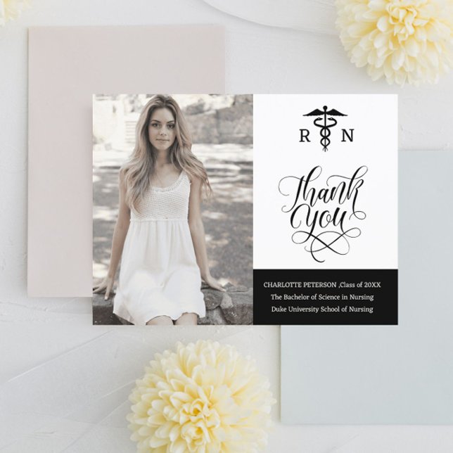 Custom Foto Nurse Abschluss Vielen Dank Postkarte (Von Creator hochgeladen)