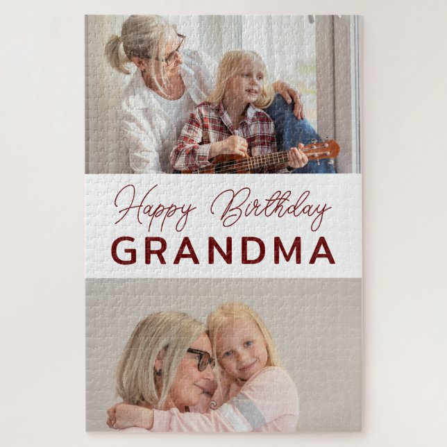 Custom Foto Oma Birthday Puzzle (Vertikal)
