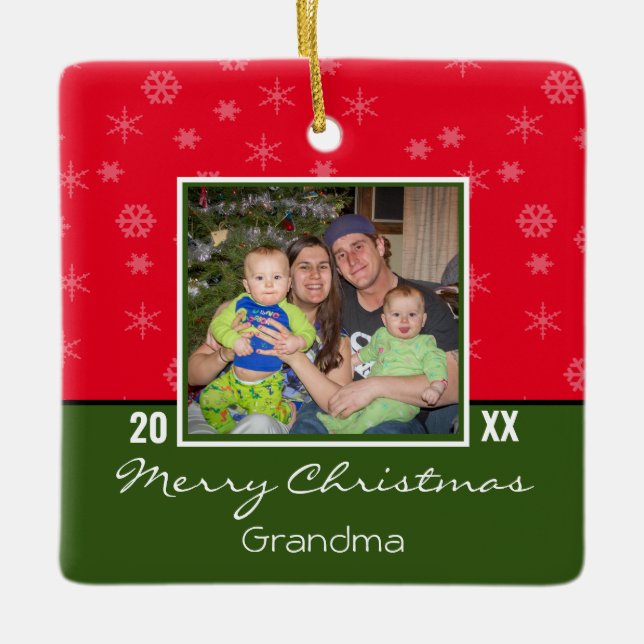 Custom Foto Oma Weihnachtsschmuck (Vorderseite)