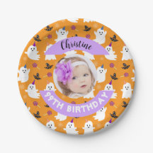 Custom Foto Orange Halloween Ghost Geburtstagspart
