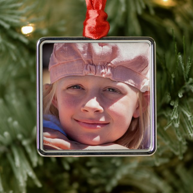 CUSTOM-FOTO ORNAMENT AUS METALL (Baum)