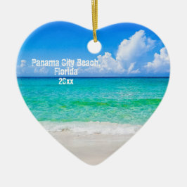 Custom Foto Panama City Beach Shoreline Keramik Ornament
