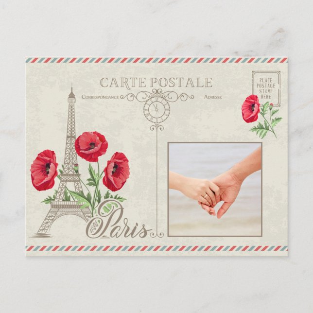 Custom Foto Paris Frankreich Postkarte (Vorderseite)