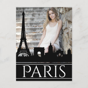 Custom Foto Paris Skyline mit Eiffelturm Postkarte