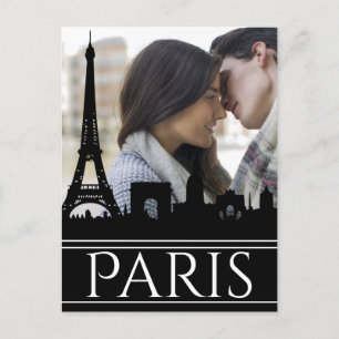 Custom Foto Paris Skyline mit Eiffelturm Postkarte