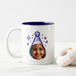 Custom Foto Party Hat-Mama des Geburtstagskranzes Zweifarbige Tasse
