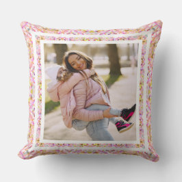 Custom Foto Pastel Pink Happy Green Mother Day Kissen