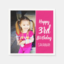 Custom Foto Personalisiert Happy Geburtstag Napkin