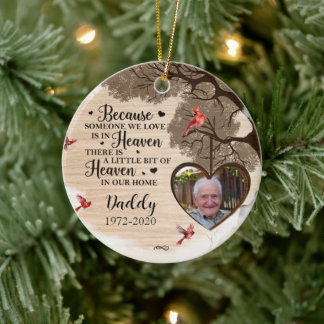 Custom Foto Personalisiert Memorial Death MOrnamen Keramik Ornament