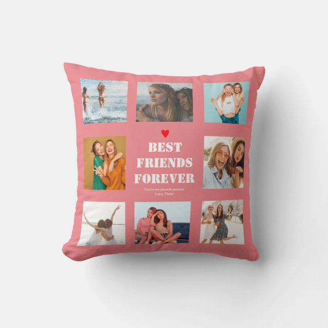 Custom Foto Personalisierte BESTE FREUNDIN Besties Kissen (Vorderseite)