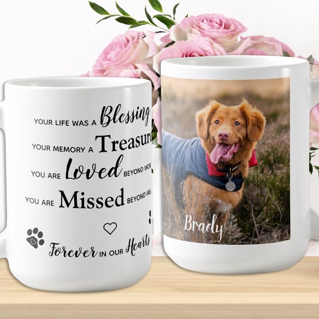 Custom Foto Pet Loss Gift Pet Memorial Coffee Mug Kaffeetasse (Von Creator hochgeladen)