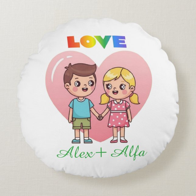 Custom Foto Pillow USA - Personalisiertes Bild Rundes Kissen (Vorderseite)