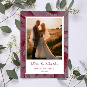 Custom Foto Pink Romantische Flora Dankeschön Kart Einladung