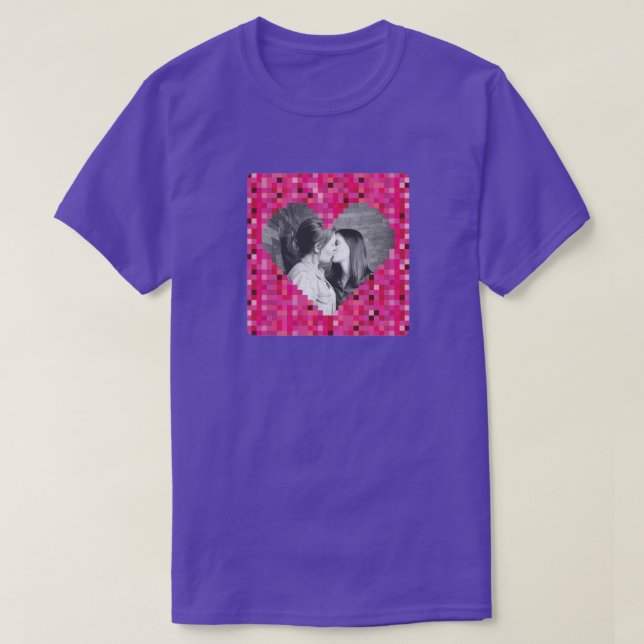 Custom Foto Pixel HerzValentine T - Shirt (Design vorne)
