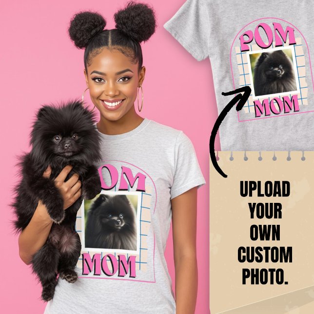 Custom Foto Pom Dog Mama Shirt Spitz Eigentümer (Custom Photo Pom Dog Mom Shirt Pomeranian Owner.)