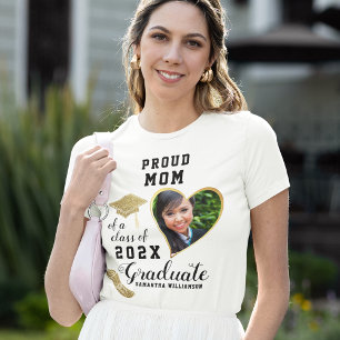 Custom Foto Proud Mama Class of 2024 Graduate T-Shirt