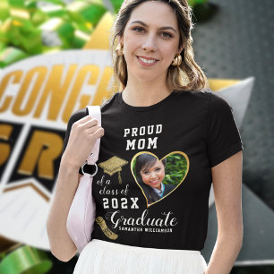 Custom Foto Proud Mama Class of 2024 Graduate T-Shirt