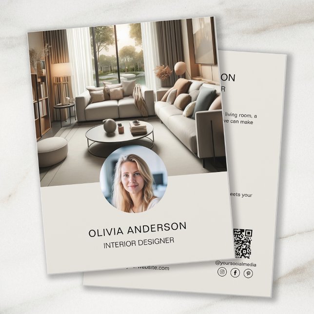 Custom Foto QR Code Social Media Beruflich Flyer (Create your own professional business flyer by MINTIC DESIGN STUDIO)