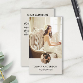 Custom Foto QR Code Social Media Fotograf Visitenkarte