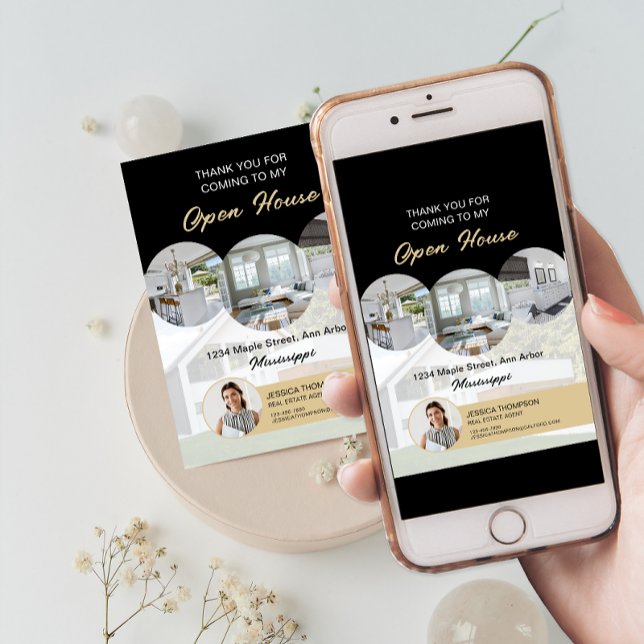 Custom Foto Real Anwesen Open House Dankeschön Kar Einladung (Custom Photo Real Estate Open House Thank You Card)