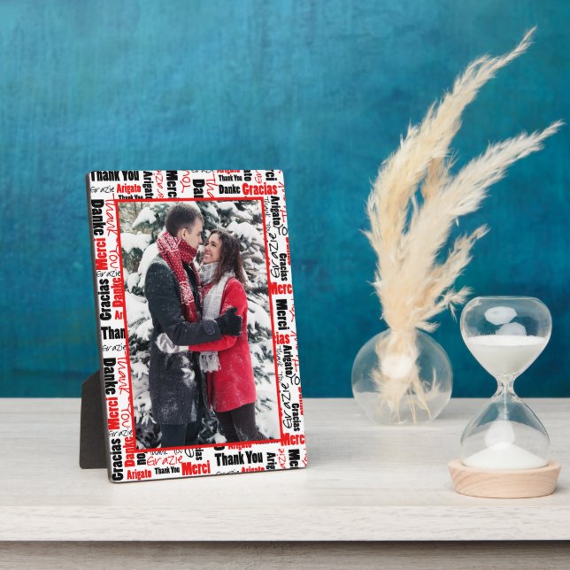 Custom Foto Red Black Danke Framing Plaque Fotoplatte (Seite)