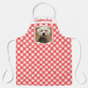 Custom Foto Red & White Country Bauernhof Kariert Schürze