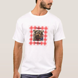 Custom Foto Red & White Country Bauernhof Kariert T-Shirt