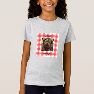 Custom Foto Red & White Country Bauernhof Kariert T-Shirt