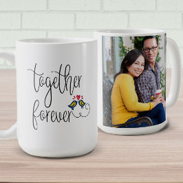 Custom Foto Romantic Love Birds Together Forever Kaffeetasse