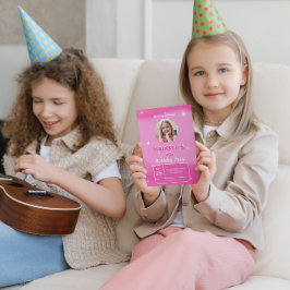 Custom Foto Rosa Hintergrund Geburtstagseinladung Einladung