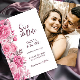Custom Foto Rosa Rose Blumenzehen Save The Date