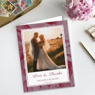 Custom Foto Rose Romantische Blume Dankeschön Kart Einladung