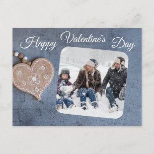 Custom Foto Rustic Country Happy Valentines Day Feiertagspostkarte