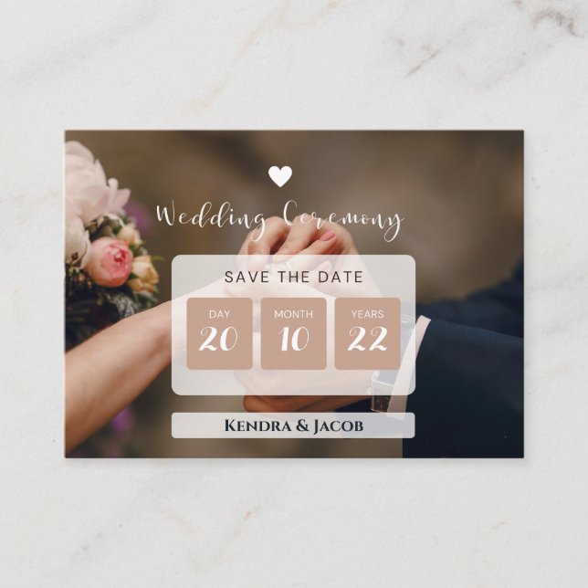 Custom Foto Save the Date Hochzeitseinladung Begleitkarte (Vorderseite)