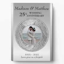 Custom Foto Silver Background Jubiläum Plaque