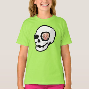 Custom Foto Skull beängstigender Tag des toten Hal T-Shirt