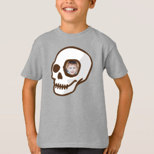 Custom Foto Skull Tag des toten beängstigenden Hal T-Shirt