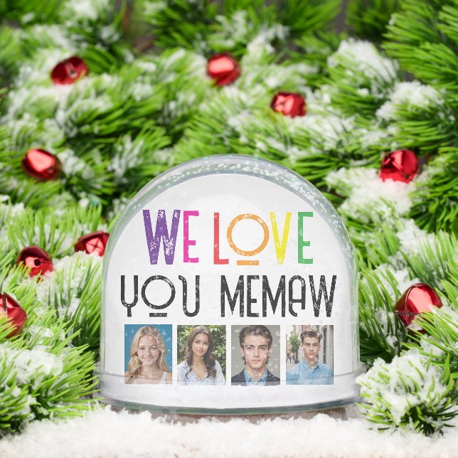 Custom Foto Snow Globe for GRANDMA - Regenbogentex Schneekugeln (Weihnachten)