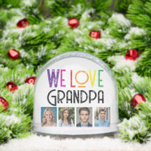 Custom Foto Snow Globe for GRANDPA - Regenbogentex