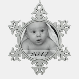 Custom Foto Snowflake Ornament mit Datum