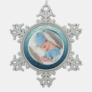 Custom Foto Snowflake Weihnachtsschmuck Schneeflocken Zinn-Ornament