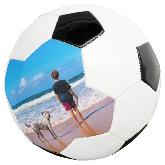 Custom Foto Soccer Ball Geschenk mit Ihren Fotos (Dreiviertel)