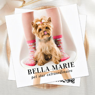Custom Foto Social Media Moderner Pet Influencer Quadratische Visitenkarte
