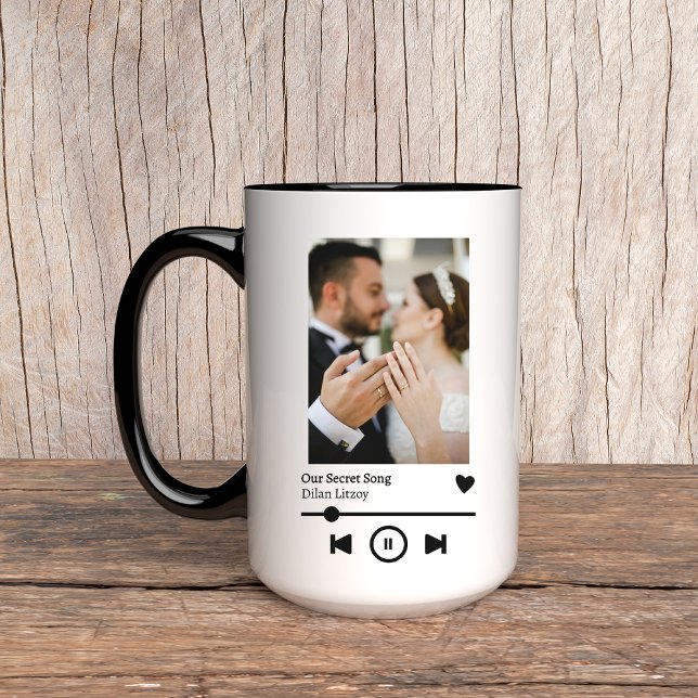 Custom Foto Song Tasse, Jubiläum Geschenk für sie Tasse (anniversary gift mug, birthday gift mug, music mug for him, music mug for her, custom song mug, )