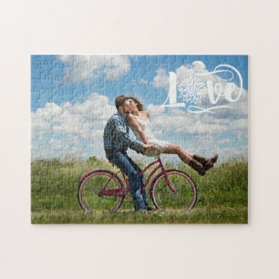 CUSTOM Foto Sonnenblumen-Liebe Script Puzzle